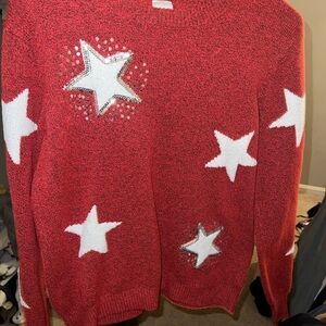 Holiday Time Red and White Crew Neck Sweater